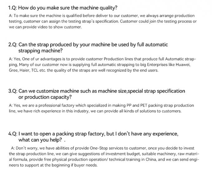플라스틱 PP 스트래핑 밴드 생산 라인 부식 저항 PP 포장 스트랩 압출 제조 기계 20